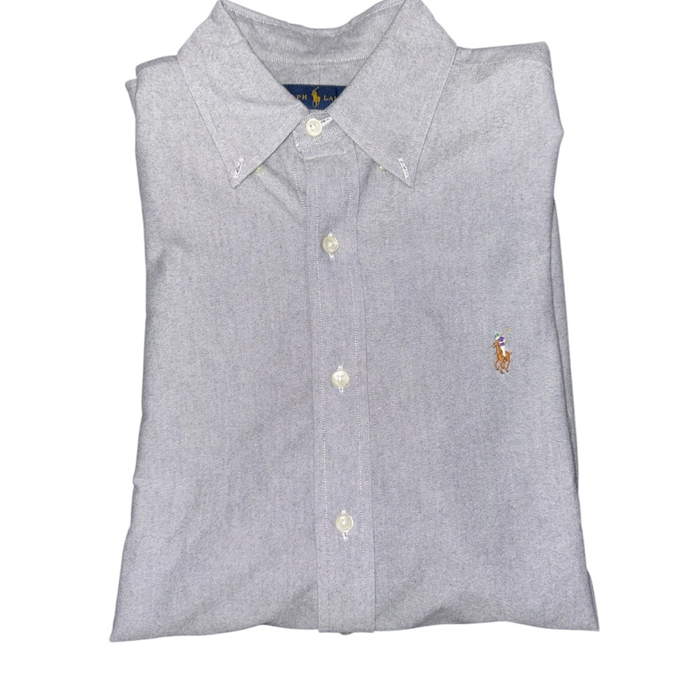 Ralph Lauren Men's Light Gray Long Sleeve Button Down Shirt Size Medium
